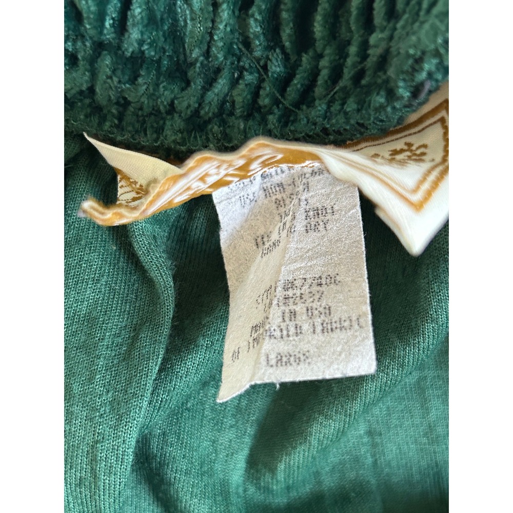 Vintage Bonjour Green Crushed Velvet Skirt Womens Large Elastic Waist Skater USA - Picture 5 of 5